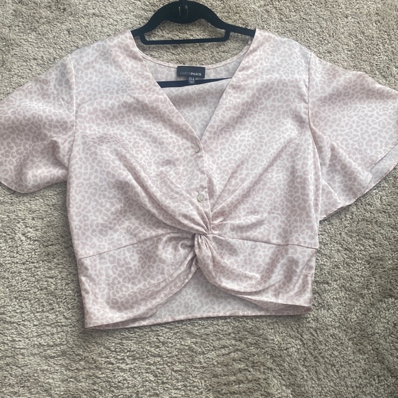 Lucy Paris Katia Twist Top Pink Leopard - Picture 3 of 4